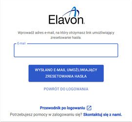 widok okna "nie pamiętam hasła" w panelu akceptanta Elavon